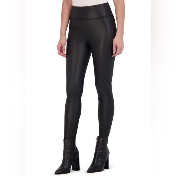 High Waisted Vegan Leather Legging- Black - Picture 1 of 3